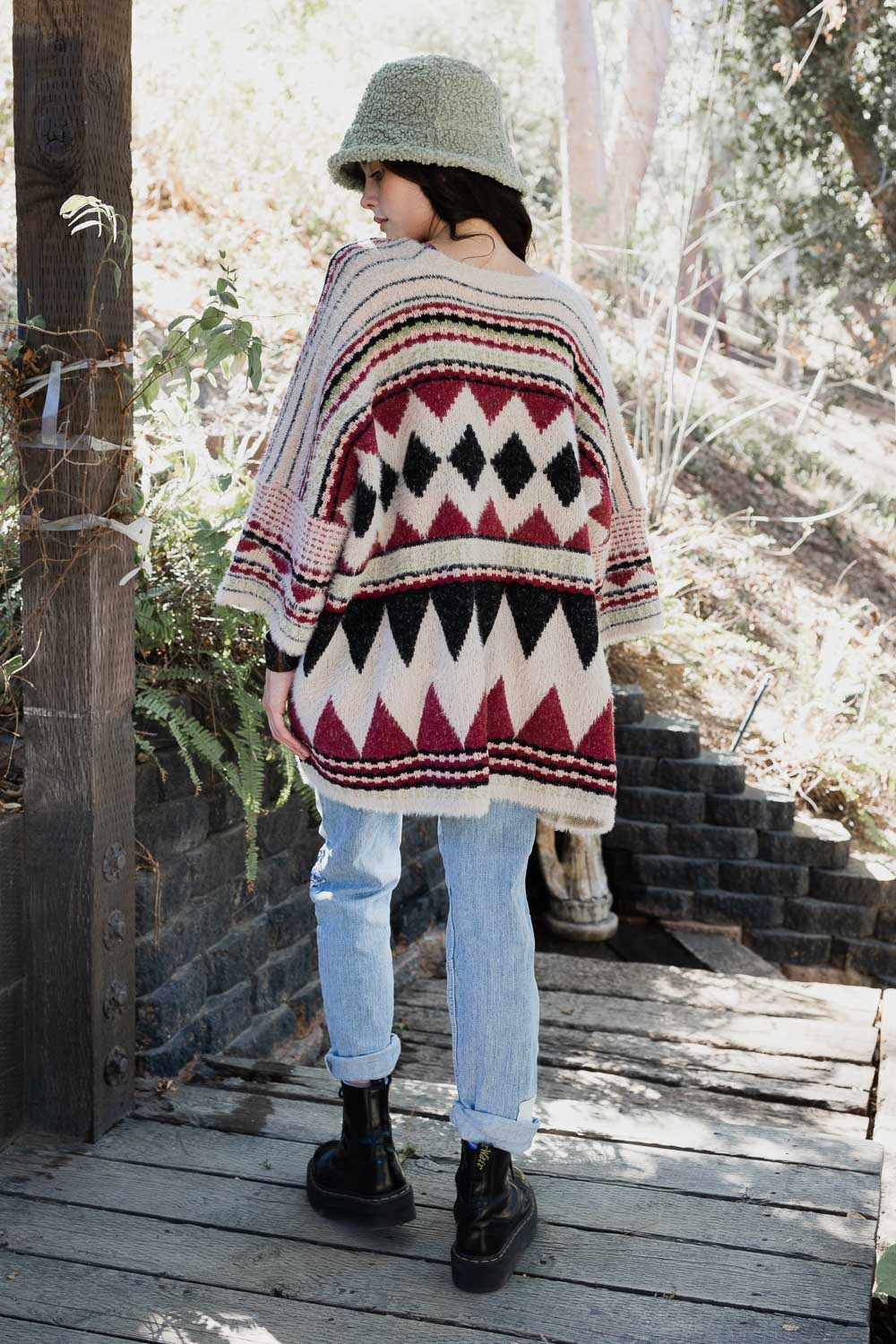 Olive Aztec Pocketed Cardigan from PinkyBelles Boutique