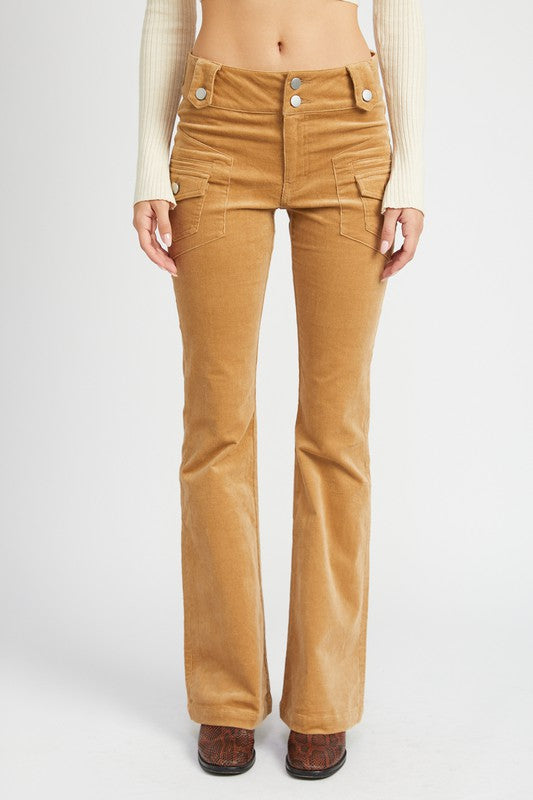 Camel Low Rise Bell Bottoms Pants from PinkyBelles Boutique