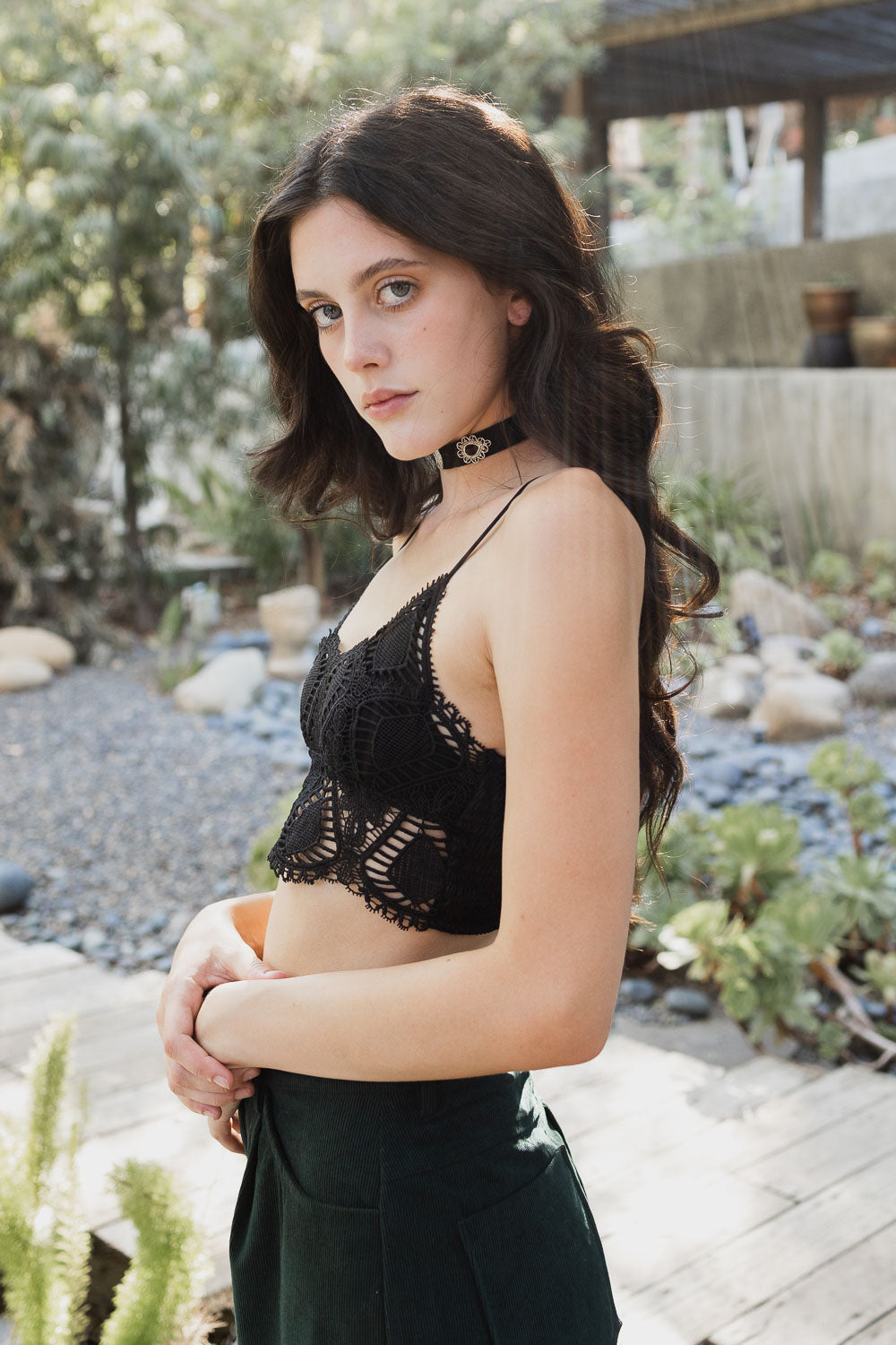 Black Crochet Bralette Crop Top from PinkyBelles Boutique