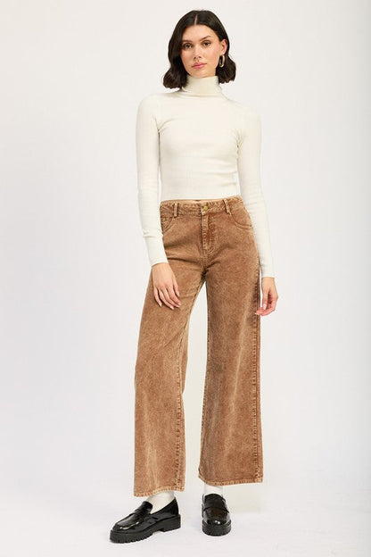 Camel Distressed Corduroy Pants from PinkyBelles Boutique