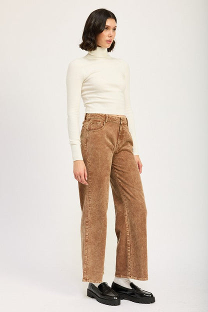 Camel Distressed Corduroy Pants from PinkyBelles Boutique