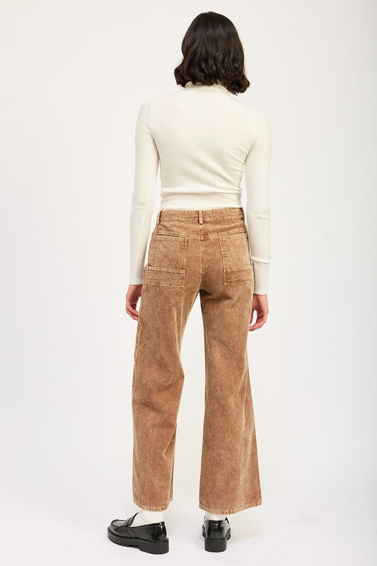 Camel Distressed Corduroy Pants from PinkyBelles Boutique