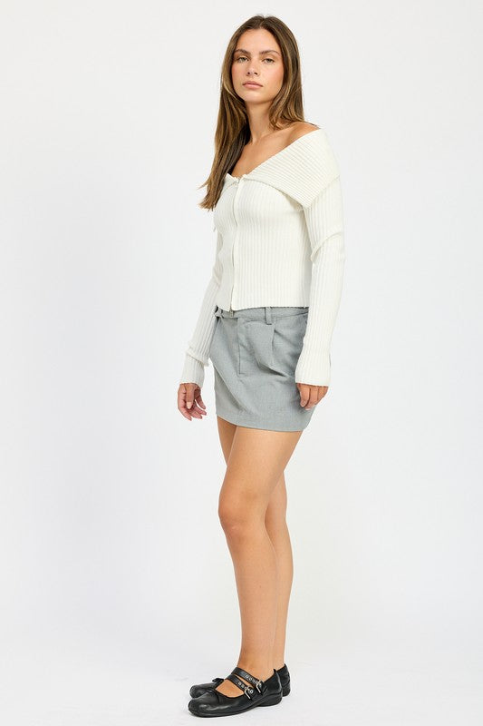 Grey High-Waisted Grey Mini Skirt from PinkyBelles Boutique