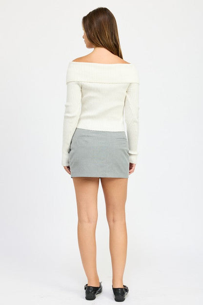 Grey High-Waisted Grey Mini Skirt from PinkyBelles Boutique