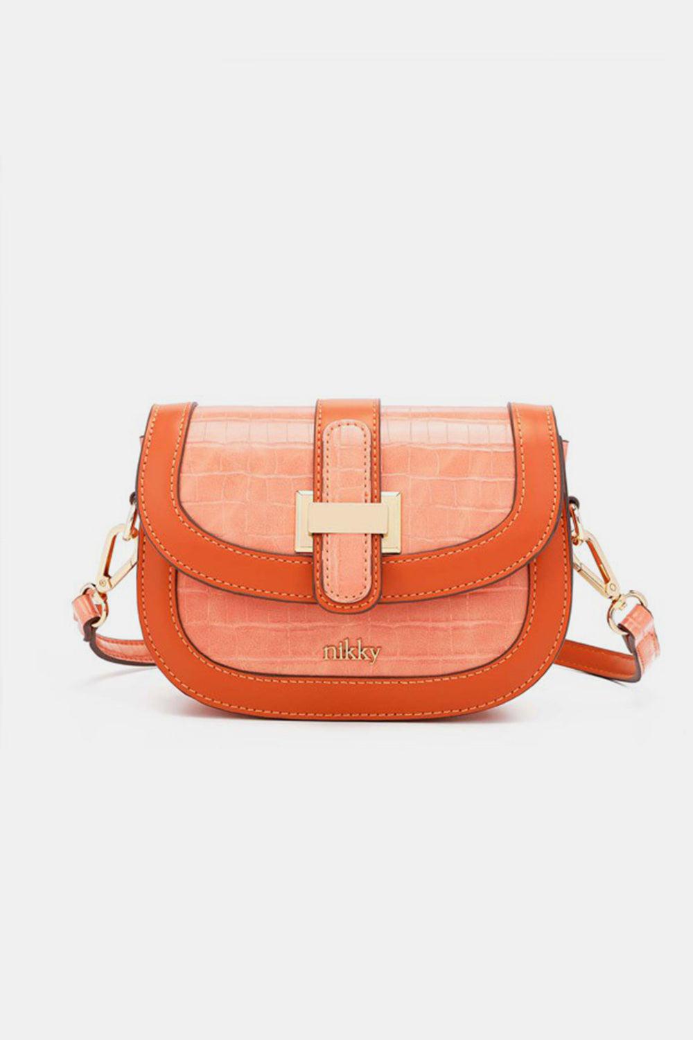 Orange Small Embossed Crossbody Bag from PinkyBelles Boutique