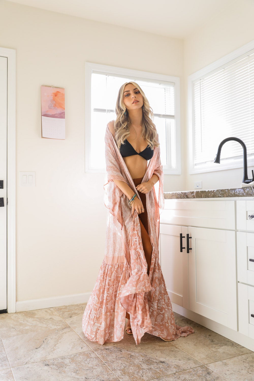 Blush Paisley Flow Maxi Kimono from PinkyBelles Boutique