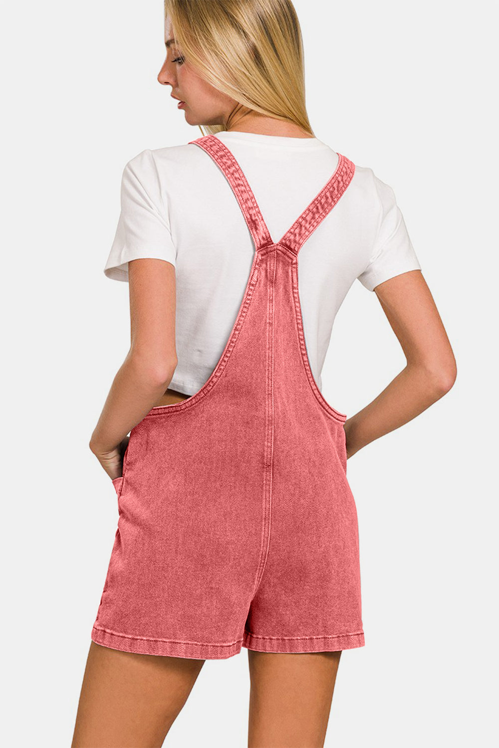 Pink Pink Denim Overall Shorts from PinkyBelles Boutique