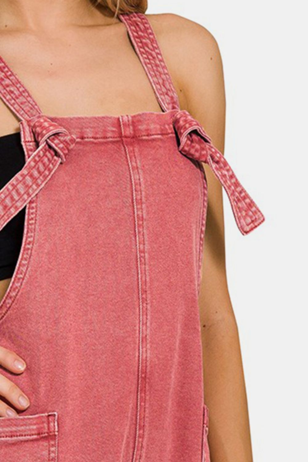 Pink Pink Denim Overall Shorts from PinkyBelles Boutique