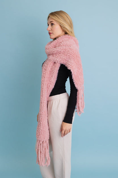 Pink Oversized Plush Blanket Scarf from PinkyBelles Boutique