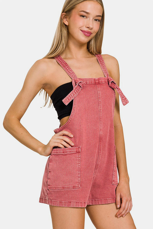 Pink Pink Denim Overall Shorts from PinkyBelles Boutique