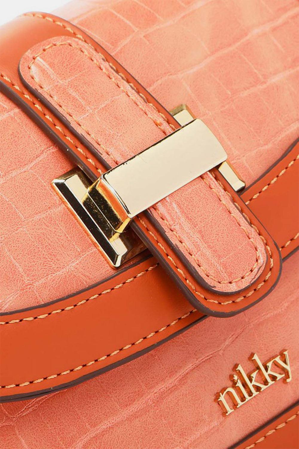 Orange Small Embossed Crossbody Bag from PinkyBelles Boutique