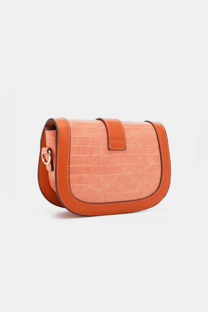 Orange Small Embossed Crossbody Bag from PinkyBelles Boutique