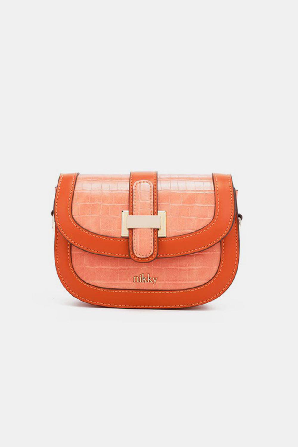 Orange Small Embossed Crossbody Bag from PinkyBelles Boutique