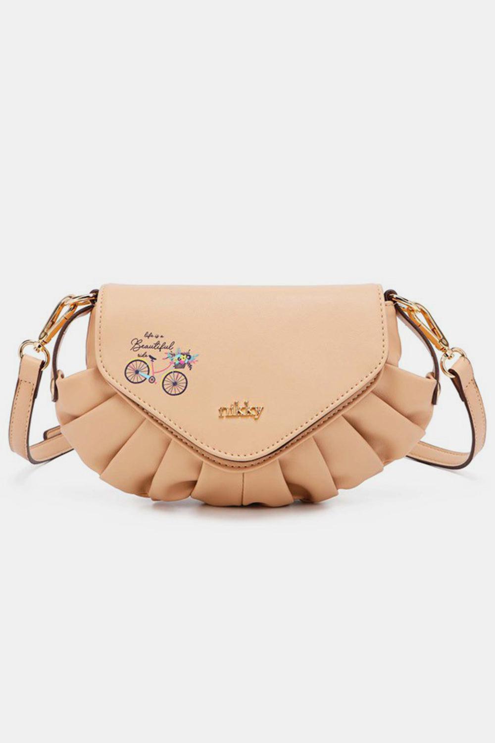 Soft Peach Graphic Small Crossbody Bag from PinkyBelles Boutique