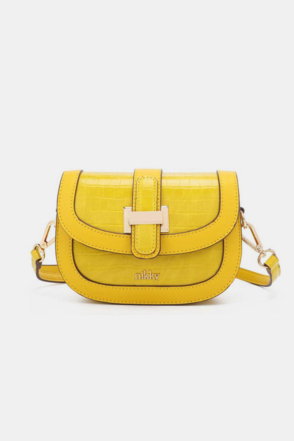 Yellow Small Embossed Crossbody Bag from PinkyBelles Boutique